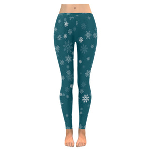 Snowflake pattern dark background Women's Legging Fulfilled In US