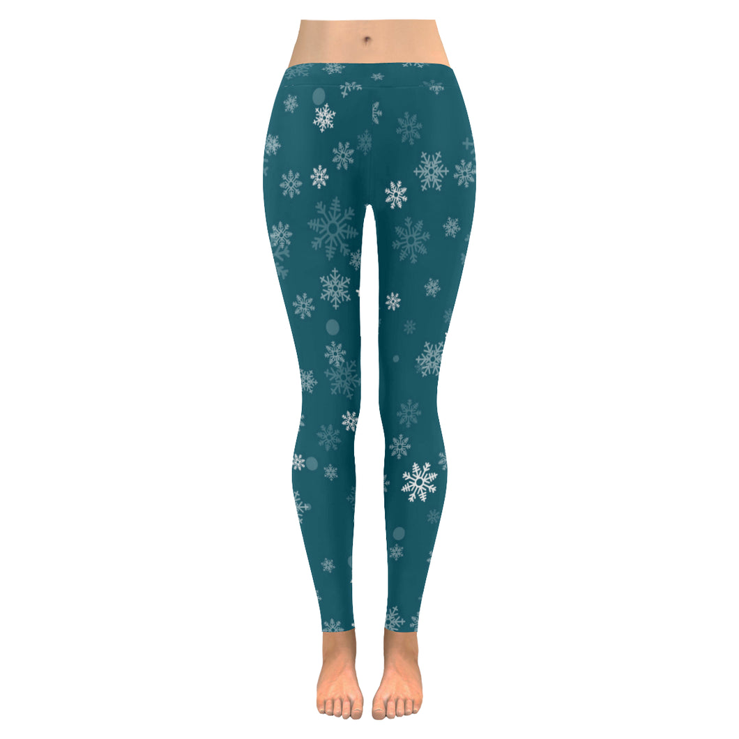 Snowflake pattern dark background Women's Legging Fulfilled In US
