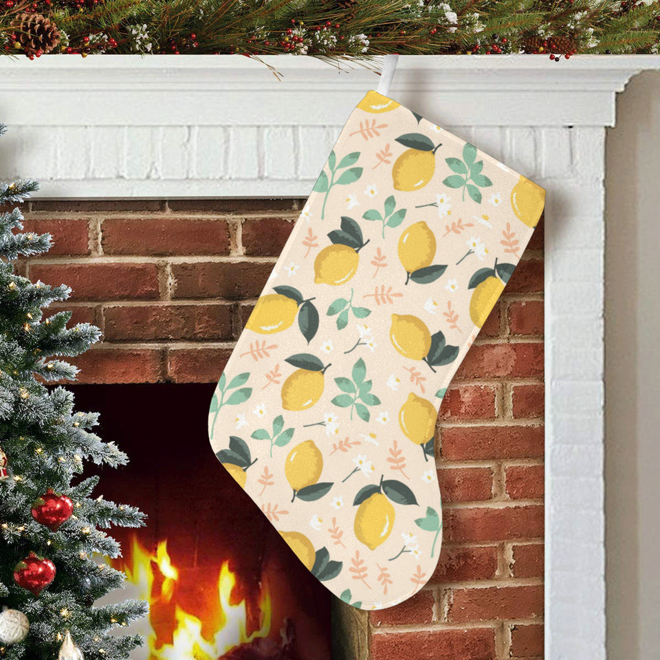 lemon flower leave pattern Christmas Stocking