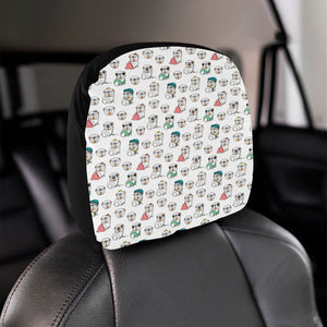 English Bulldog Pattern Print Design 03 Car Headrest Cover