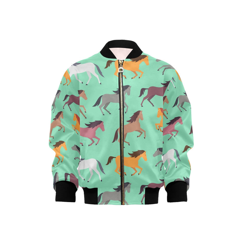 Colorful horses pattern Kids' Boys' Girls' Bomber Jacket