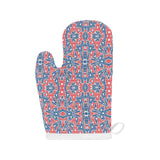Blue Red Eiffel Tower Pattern Print Design 02 Heat Resistant Oven Mitts