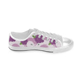 Cute Grape pattern Men's Low Top Canvas Shoes White