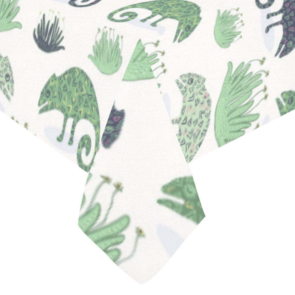 Chameleon lizard succulent plant pattern Tablecloth