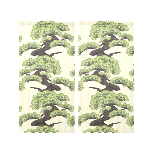 Bonsai pattern Gauze Curtain
