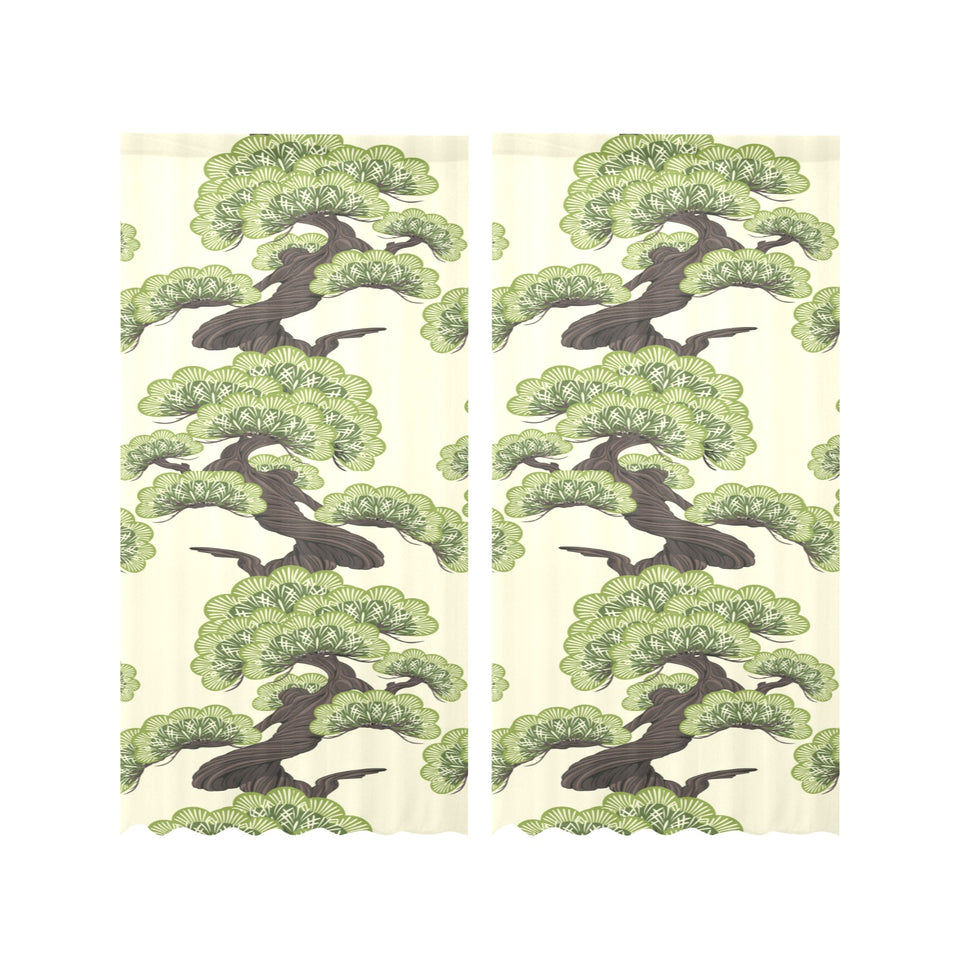 Bonsai pattern Gauze Curtain