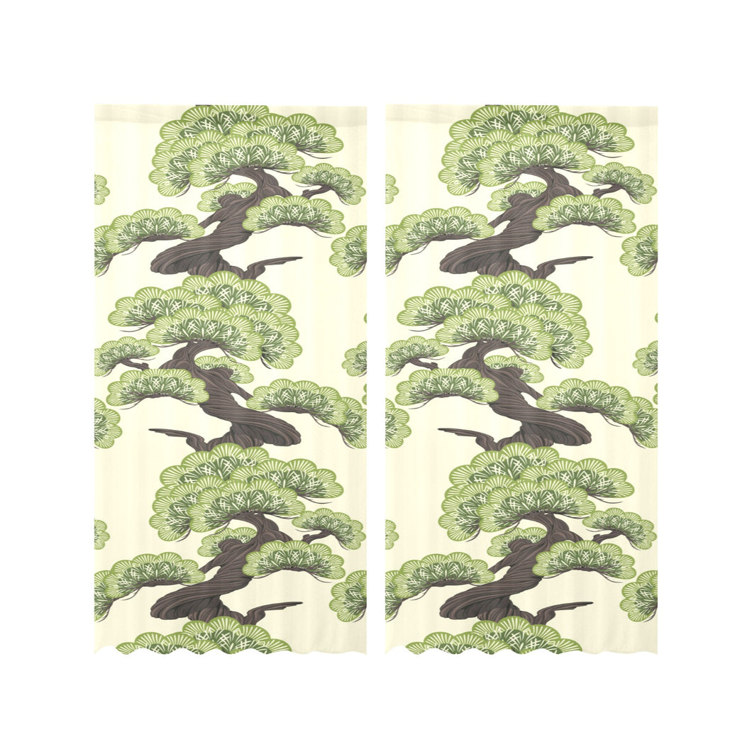Bonsai pattern Gauze Curtain