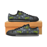 blueberry pattern Men's Low Top Canvas Shoes Black