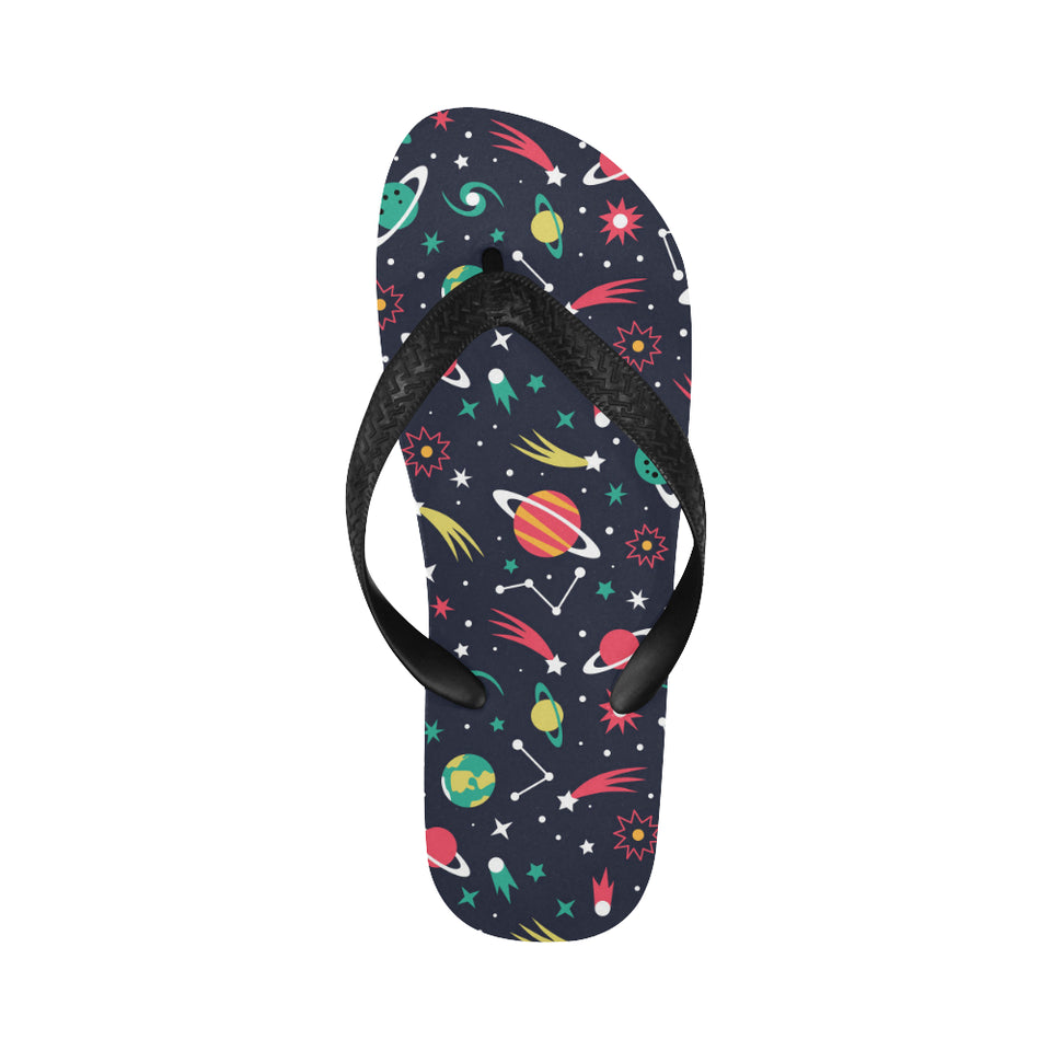 colorful space pattern planet star Unisex Flip Flops