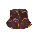 Boomerang Australian aboriginal ornament circle bl Unisex Bucket Hat