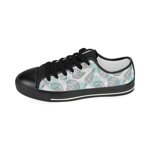 Shell polynesian tribal Kids' Boys' Girls' Low Top Canvas Shoes Black