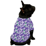 Eggplant Pattern Print Design 03 All Over Print Pet Dog Round Neck Fuzzy Shirt