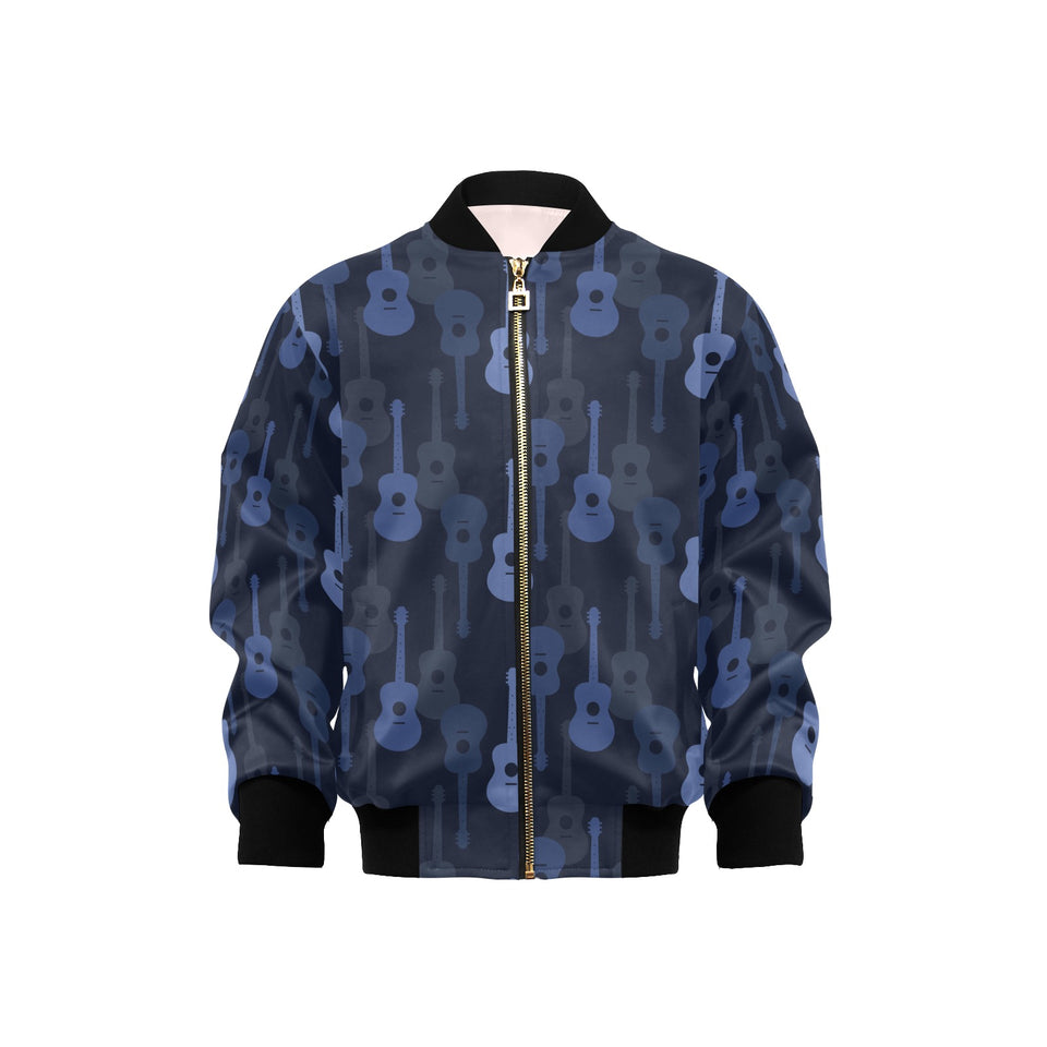 Blue Theme guitar pattern Kids' Boys' Girls' Bomber Jacket
