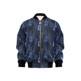 Blue Theme guitar pattern Kids' Boys' Girls' Bomber Jacket