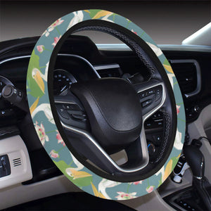Pelican Pattern Print Design 04 Car Steering Wheel Cover