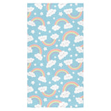 Cute rainbow clound star pattern blue background Bath Towel