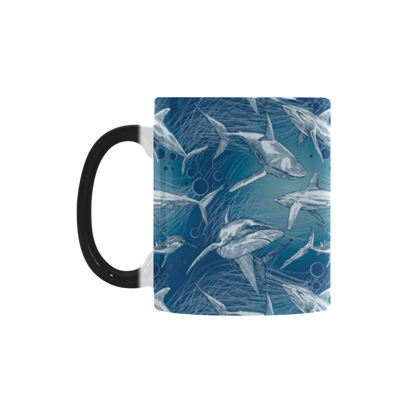 Shark hand drawn Morphing Mug Heat Changing Mug