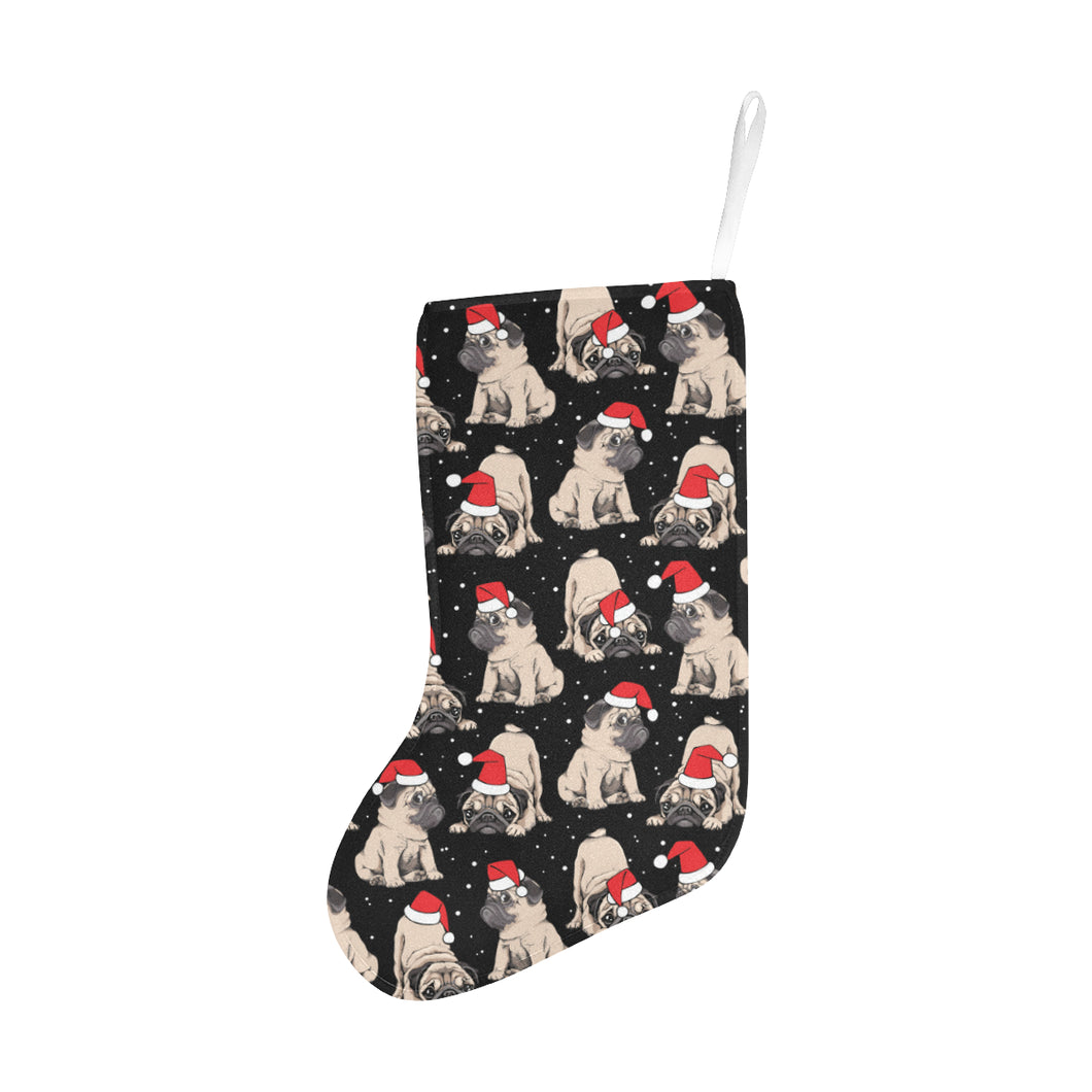 Christmas Pugs Santa_s red cap pattern Christmas Stocking