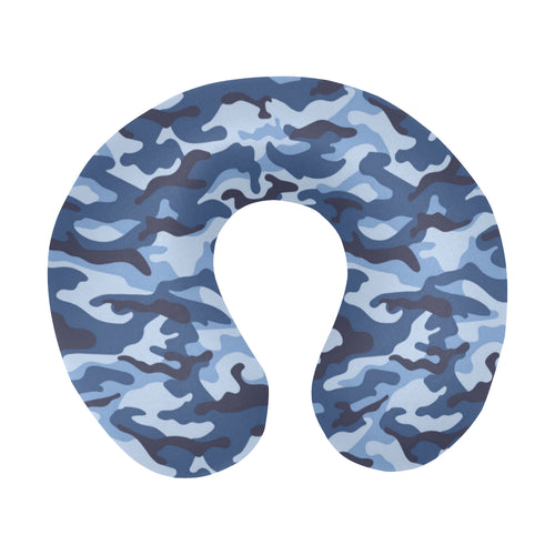 Blue camouflage pattern U-Shaped Travel Neck Pillow