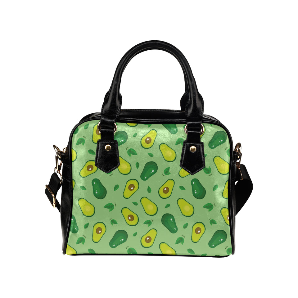 Avocado pattern green background Shoulder Handbag
