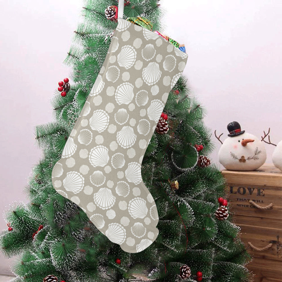 Scallop shell pattern Christmas Stocking
