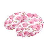 pink purple orchid pattern background U-Shaped Travel Neck Pillow