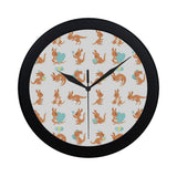 Cute Kangaroo pattern Elegant Black Wall Clock