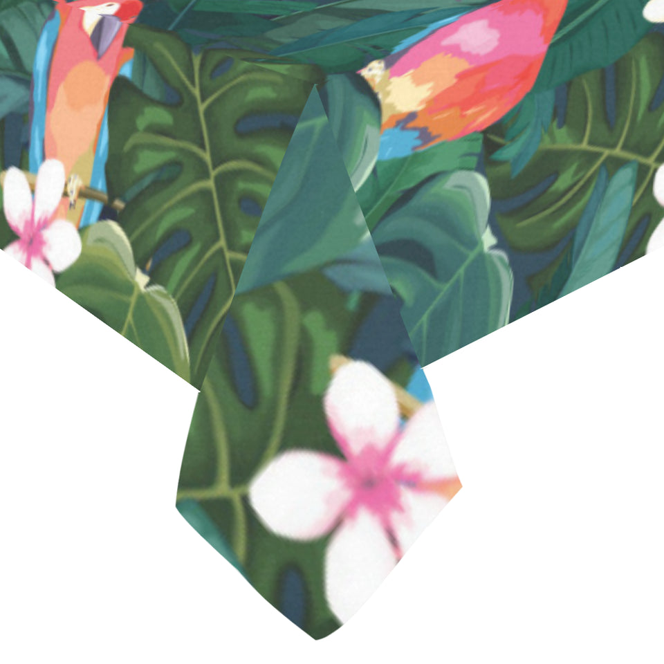 Parrot Palm tree leaves flower hibiscus pattern Tablecloth