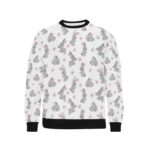 Watercolor cute rabbit pattern Men's Crew Neck Sweatshirt