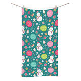 Snowman bird decorative elements christmas pattern Bath Towel