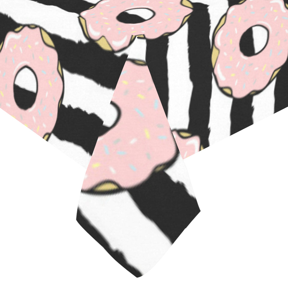 Donuts pink icing striped pattern Tablecloth