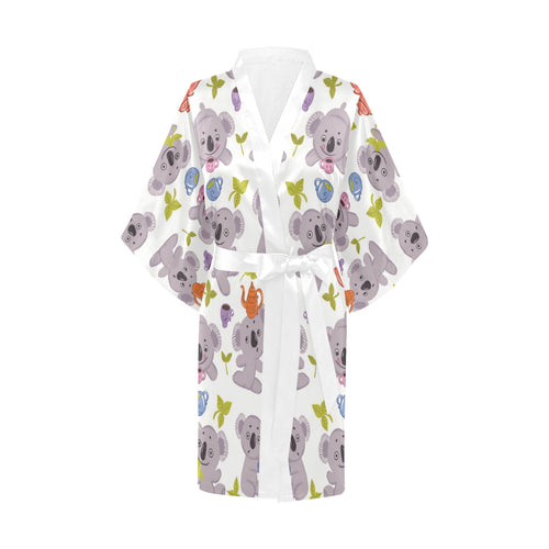 Cute koalas teapots tea Women's Short Kimono Robe