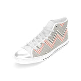 zigzag chevron striped pattern Women's High Top Canvas Shoes White