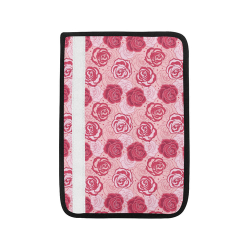 Rose Pattern Print Design 02 Car Seat Belt Cover