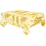 Saxophone cornet pattern yellow background Tablecloth