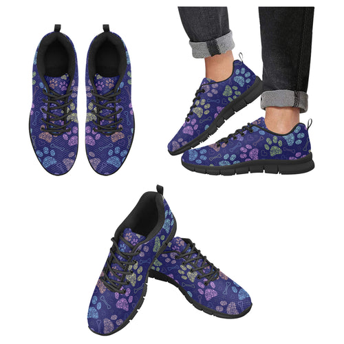 Dog Paws Pattern Print Design 02 Men's Breathable Sneakers ( Model 055)