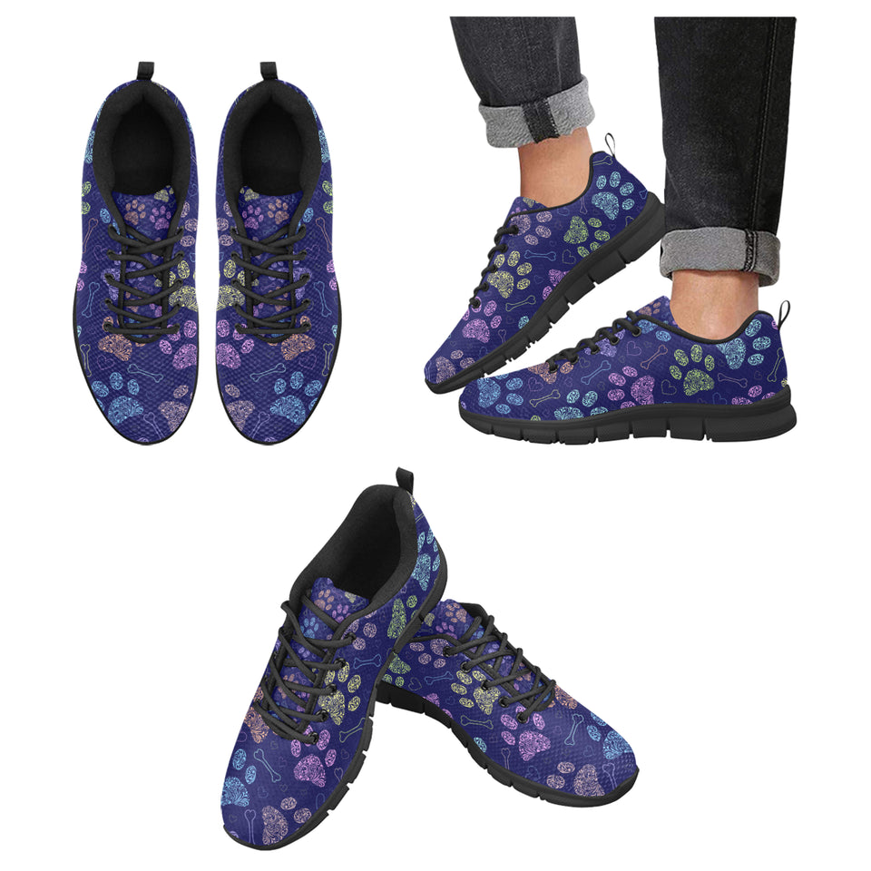 Dog Paws Pattern Print Design 02 Men's Breathable Sneakers ( Model 055)