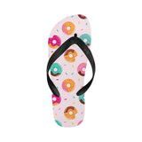 Donut pattern glaze pink background Unisex Flip Flops