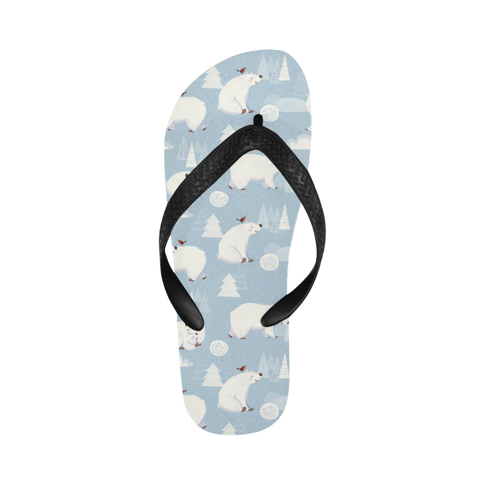 Cute polar bears Christmas decoration pattern Unisex Flip Flops