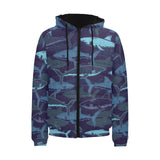 Shark pattern Men's Padded Hooded Jacket