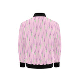 Lavender pattern pink background Kids' Boys' Girls' Bomber Jacket