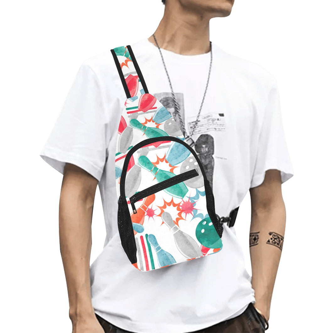 Watercolor bowling pattern All Over Print Chest Bag
