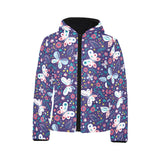 Colorful butterfly flower pattern.eps Kids' Boys' Girls' Padded Hooded Jacket