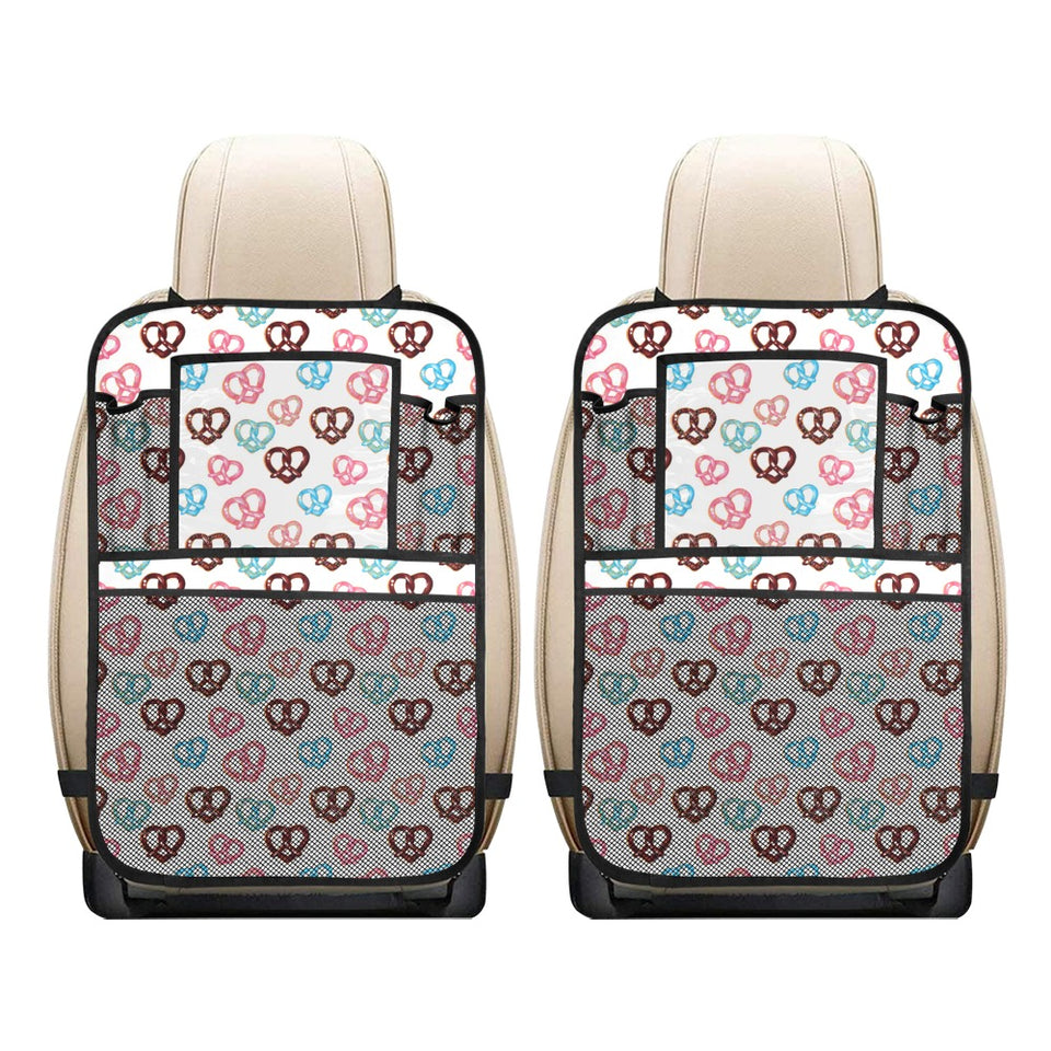 Pretzels Pattern Print Design 04 Car Seat Back Organizer
