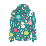 Snowman bird decorative elements christmas pattern Men's Padded Hooded Jacket