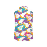 Colorful crow illustration pattern Women's Padded Vest