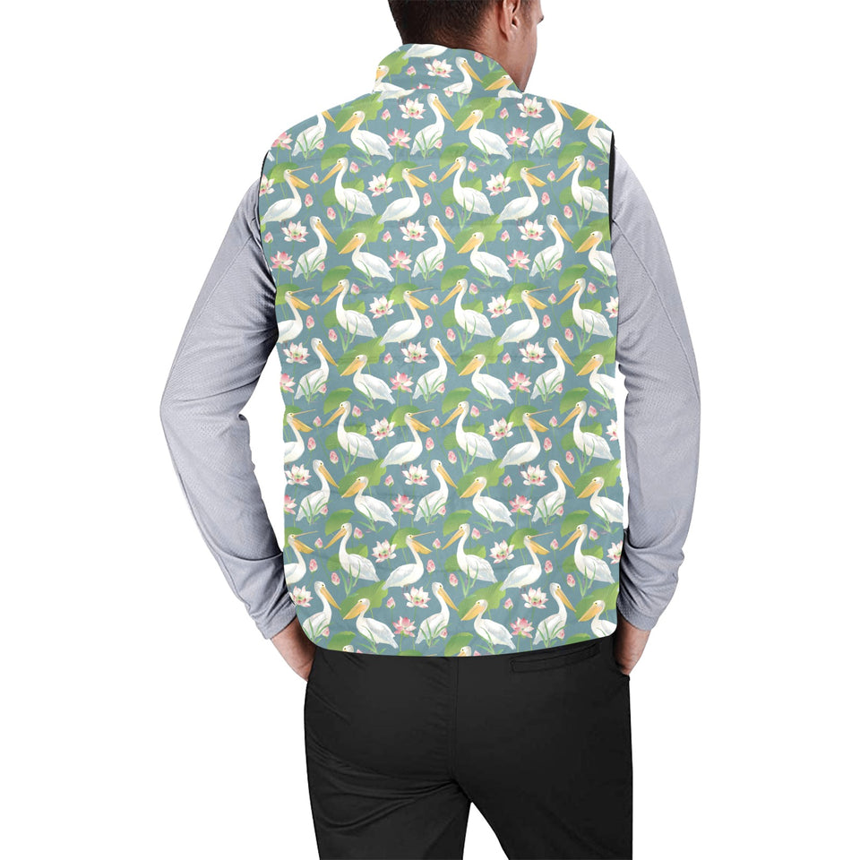 Pelican Pattern Print Design 04 Men's Padded Vest