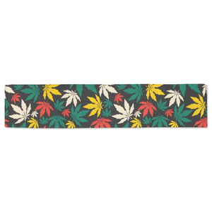 Canabis Marijuana Weed Pattern Print Design 02 Table Runner