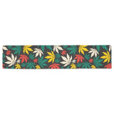 Canabis Marijuana Weed Pattern Print Design 02 Table Runner