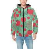 Tomato design pattern Men's Padded Hooded Jacket